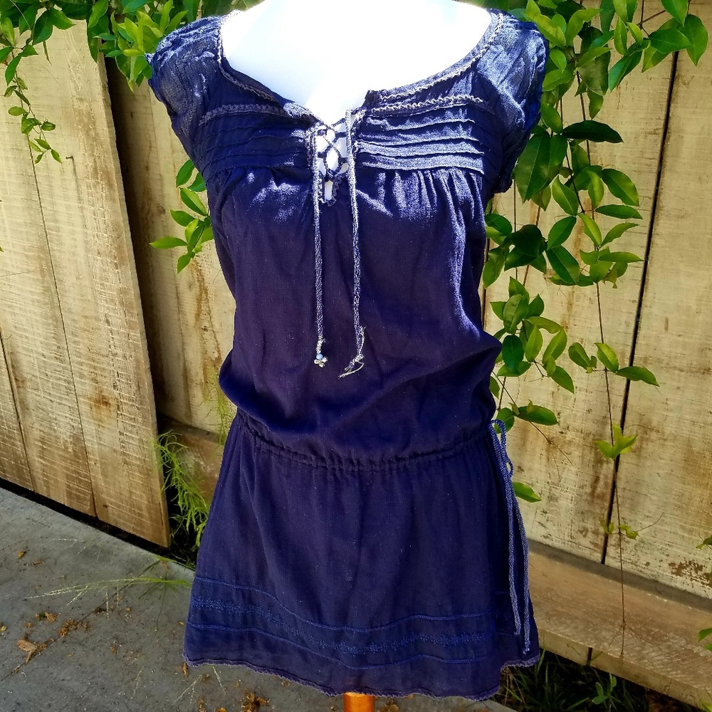 American Eagle Outfitters Blue Side Cinch Dress